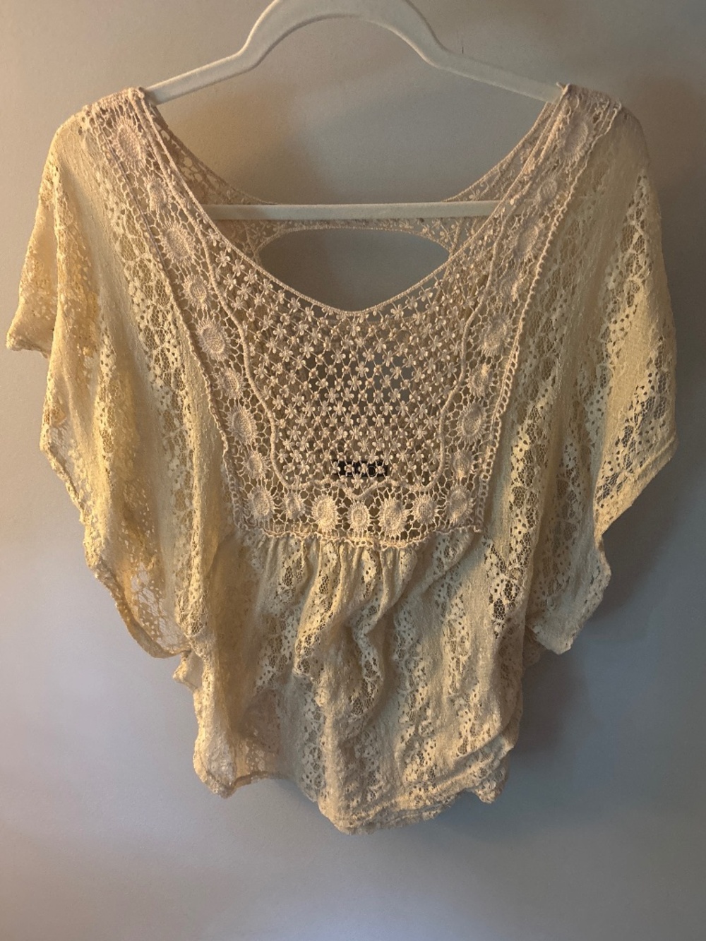 Crochet Lace Open-Back Top